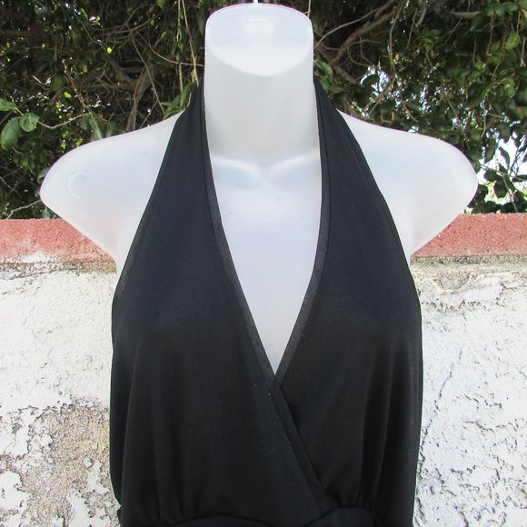 Kenneth Cole black wrap around waist halter top L - Picture 3 of 7